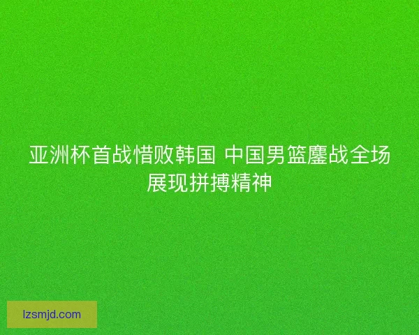 亚洲杯首战惜败韩国 中国男篮鏖战全场展现拼搏精神